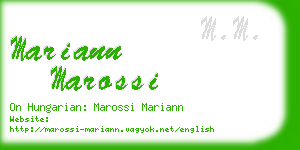 mariann marossi business card